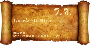 Tasnádi Nina névjegykártya